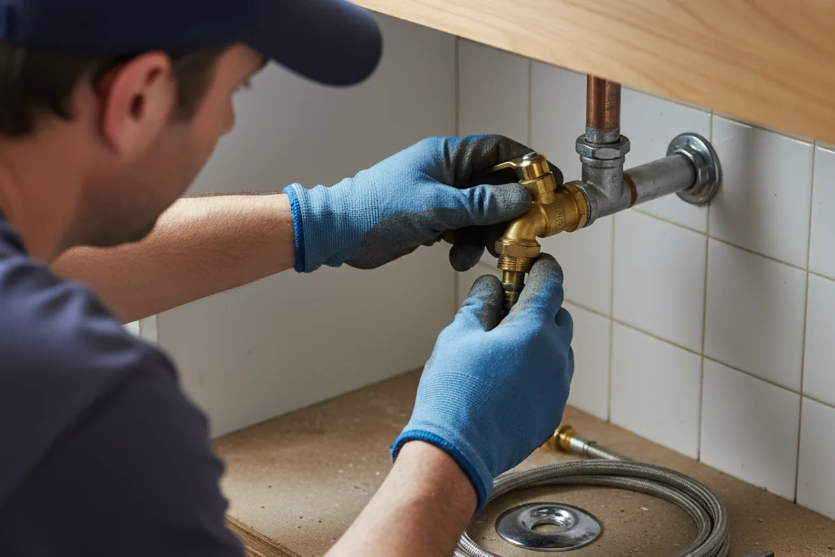 Shutoff valve and fitting work during Faucet and Fixture Repair in Newcastle